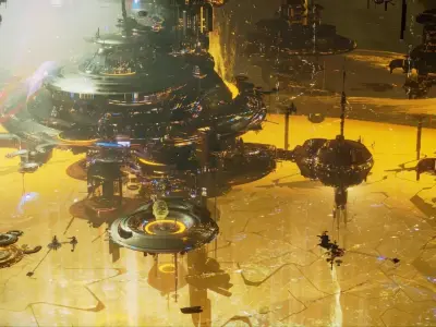 blender eevee realtime scifi city 3D model purchase