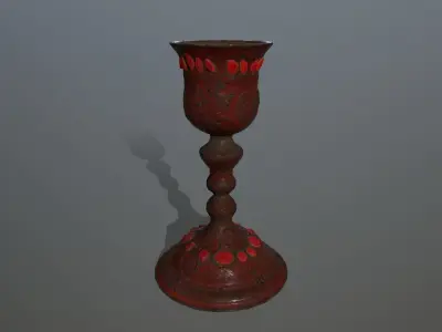Chalice 4 candlestick Low-poly 3D model