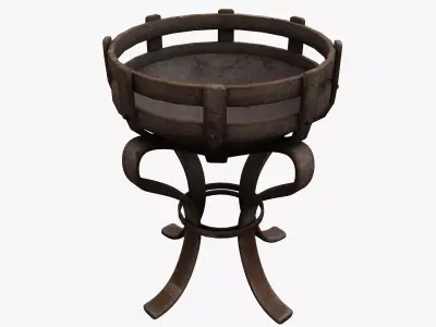 Iron Brazier Low-poly 3D model
