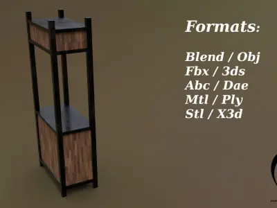 Trade stand 05 4in1 R - 4 PBR Texture 1 Model Low-poly 3D model