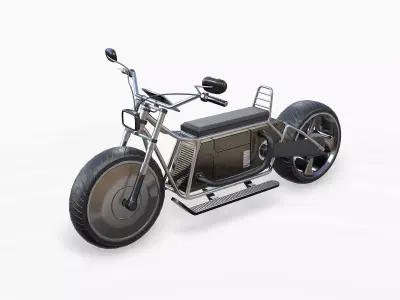  Lowpoly Concept Motorcycle Low-poly 3D model