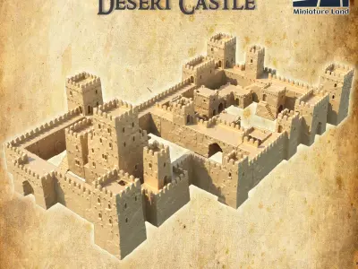 Modular Desert Castle Tabletop Terrain 28 MM 3D print model