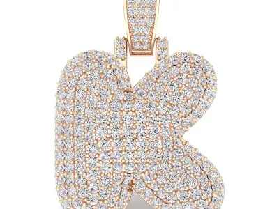 Bubble K Initial Pendant 3D print model