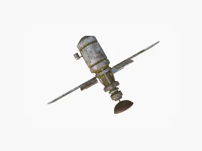Satellite A11 Destroyed - SciFi Space Design Low-poly 3D model