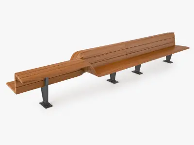 Bench wooden 3D model