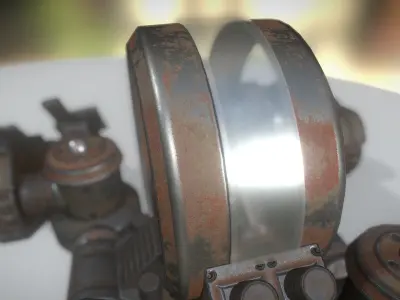 Futuristic Terrain Walker Rusty Version Rigged and Animated Low-poly 3D model