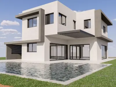 Modern Building 4-3d model Low-poly 3D model