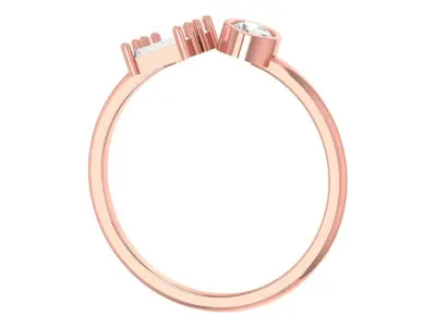 Three Stone Light Weight Band Ring 3D print model buy