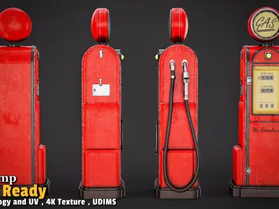 Gas Station  Low-poly 3D model