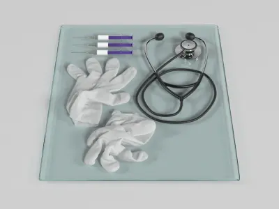 Hospital Tray and Equipment 3D model