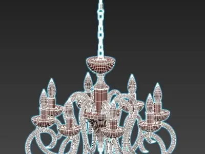 odeon-light-zefiro-3932-8 chandelier with four lights 3D model