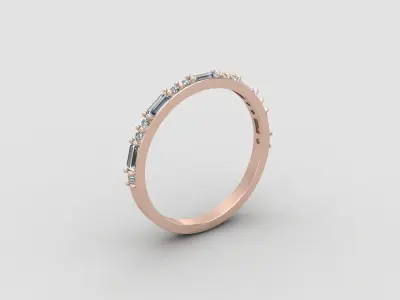 light weight Minimal diamond and budget ring 137-MW 3D print model