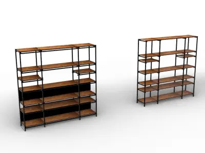 Bookcase modern japanese 3D model