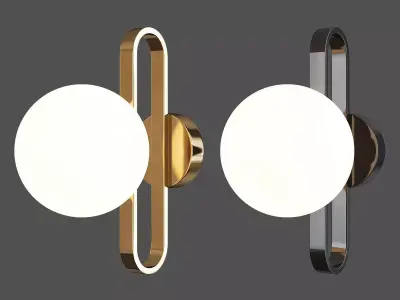 PROMISE two wall lights with ball in middle Low-poly 3D model