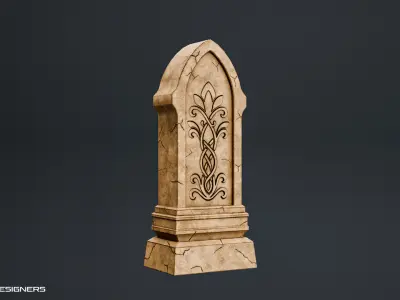 Ancient Stone Obelisk Low-poly 3D model