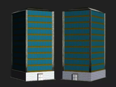 A building tall Low-poly 3D model