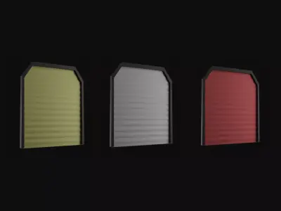 Simple Low Poly Industrial Door  Low-poly 3D model