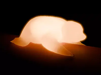 Indirect lighting in the sloth 3D model