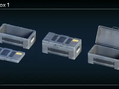 Scifi Boxes Low-poly 3D model