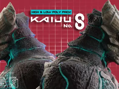 High and Low Poly Pack - Kaiju No 8 - Hibino Kafka Low-poly 3D model