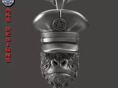Animal Pendant jewelry Army captain Guerilla v150 3D print model