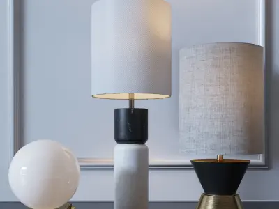 Three table lamps CB2 3D model