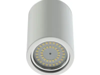 White Cylindrical Light 3D Model 3D model