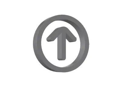 3d arrow circle up Low-poly 3D model
