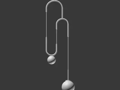Cradle Brass pulley pendant light 3D model