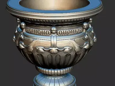 Classic outdoor Vase Flowerpot 3D model III 3D print model