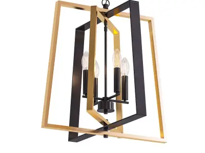 Modern rectangle chandelier 3D model