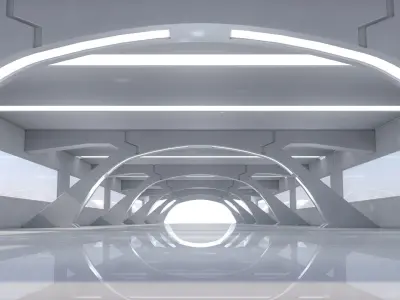 Sci Fi Tunnel 3D model 28