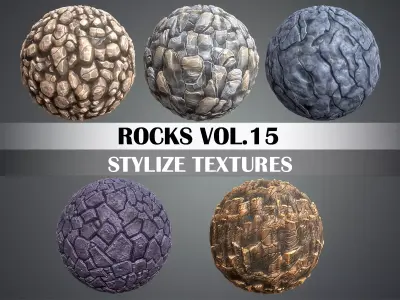Stylized Rocks Vol 15 - Hand Painted Texture Pack Texture