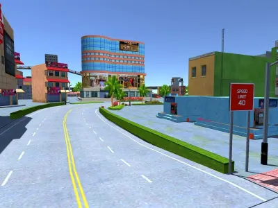 Mobile Game city 2025 Low-poly 3D model