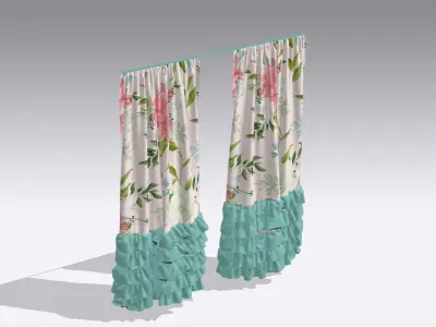 Curtain Low-poly 3D model