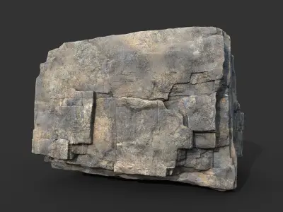 Realistic Blocky Rock 07 250612 Low-poly 3D model