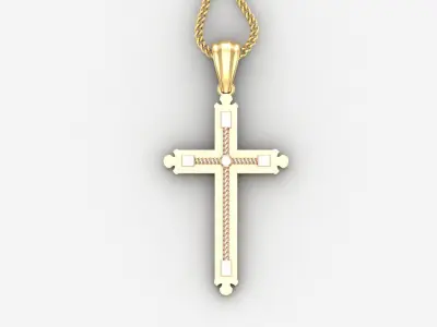 High Cross Pendant Light Gold 18K 4CP003 3D print model