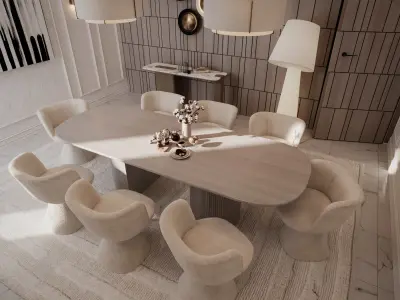 Contemporary Dining Room 3D model