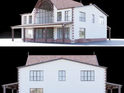 Two-storey house 3D model purchase