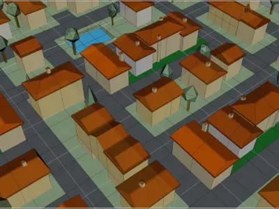 European Quarter 1 Low-poly 3D model