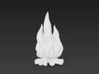 3D Model of Bonfire Halloween Fire Pit Spooky Campfire Scene 3D print model