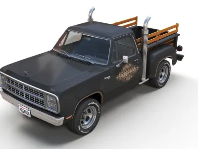 1979 Dodge Midnight Express truck Low-poly 3D model