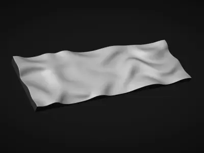 Wavy Wall Art Panel 3D model