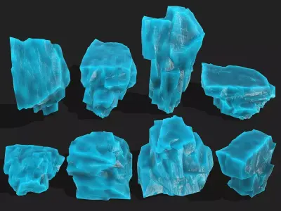 ice rocks 12 Low-poly 3D model