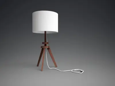 Lauters Lamp walnut Low-poly 3D model
