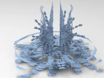 Sci fi squid gate city1  Low-poly 3D model