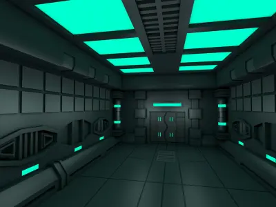 Sci fi Interior 3D model 29