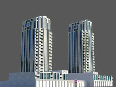 Claren and bahwan towers -Dubai 3D Model Pack