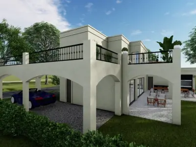 House modern with two stories 3D model