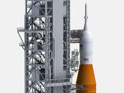  Space Launch System On Launchpad 